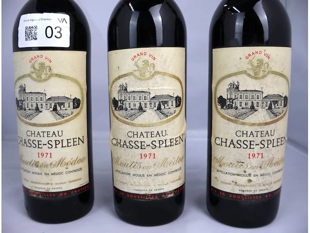 Chateau chasse-spleen 1971 (x3) - afbeelding 2 van  4