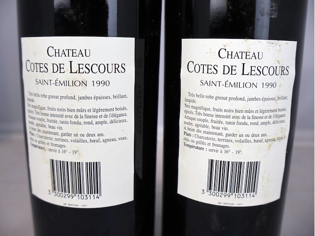 Chateau cotes de lescours 1990 (x2) - afbeelding 4 van  4