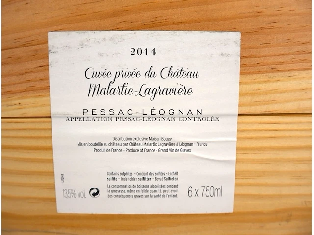 Chateau malartic-lagraviere 2014 (x6) - afbeelding 2 van  2