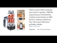 Chef-o-matic olie- en vetvrij verticaal rooster