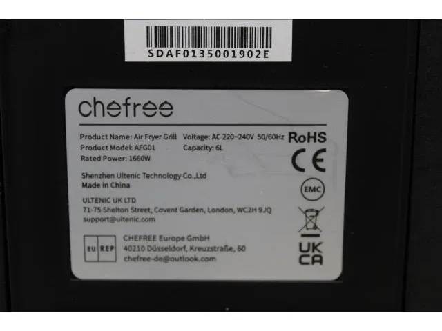 Chefree air fryer afg01 6 l - afbeelding 6 van  7