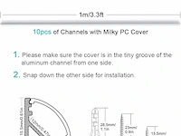 Chesbung led-aluminium profiel (10 x 1m, v-vorm) - afbeelding 2 van  3