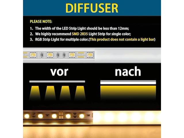 Chesbung led-aluminium profiel (12 x 1m, v-vorm) - afbeelding 2 van  4