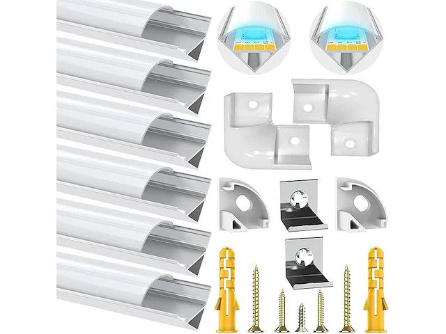Chesbung led-aluminium profiel (6 x 1m, v-vorm) - afbeelding 1 van  4