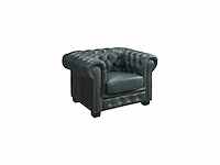 Chesterfield fauteuil - 100% premium buffelleer - verdigris - afbeelding 2 van  6