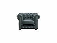 Chesterfield fauteuil - 100% premium buffelleer - verdigris - afbeelding 3 van  6
