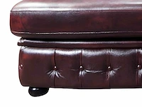 Chesterfield hoekbank 100% buffelleer - bordeaux - rechte hoek - afbeelding 4 van  6