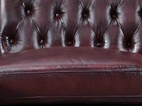 Chesterfield hoekbank 100% buffelleer - bordeaux - rechte hoek - afbeelding 5 van  6