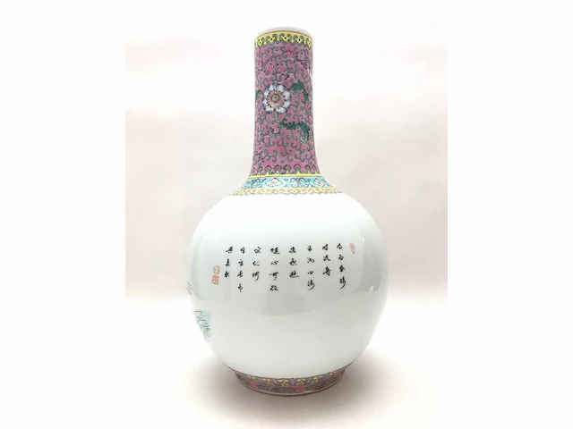 Chinese famille rose bottle vase ‘eight immortals’ - porcelain - china - 20th century - afbeelding 3 van  32