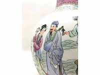 Chinese famille rose bottle vase ‘eight immortals’ - porcelain - china - 20th century - afbeelding 13 van  32