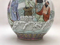 Chinese famille rose bottle vase ‘eight immortals’ - porcelain - china - afbeelding 3 van  38