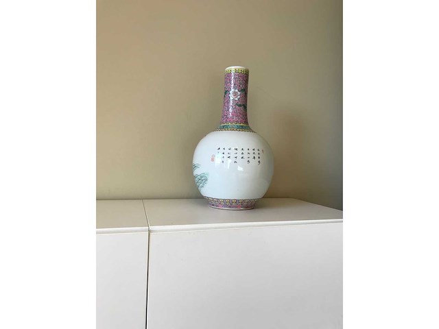 Chinese famille rose bottle vase ‘eight immortals’ - porcelain - china - afbeelding 26 van  38