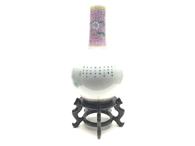 Chinese famille rose bottle vase ‘eight immortals’ - porcelain - china - afbeelding 29 van  38