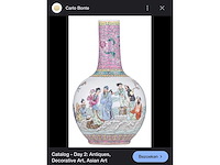 Chinese famille rose bottle vase ‘eight immortals’ - porcelain - china - afbeelding 23 van  38