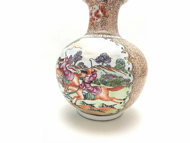Chinese guangzhou export porcelain vase with hunting scene - european market - (early 20th century) - afbeelding 2 van  34