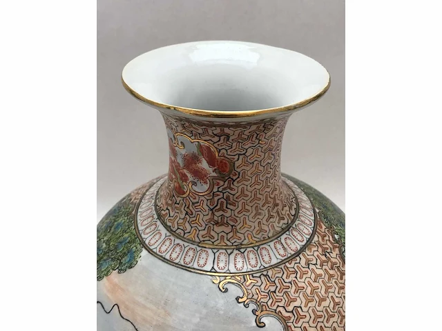 Chinese guangzhou export porcelain vase with hunting scene - european market - (early 20th century) - afbeelding 3 van  34