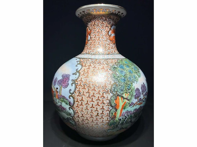 Chinese guangzhou export porcelain vase with hunting scene - european market - (early 20th century) - afbeelding 19 van  34