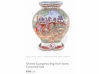 Chinese guangzhou export porcelain vase with hunting scene - european market - (early 20th century) - afbeelding 30 van  34