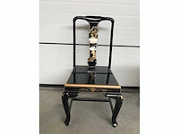 Chinese lacquerware black gold desk with chair - afbeelding 15 van  31