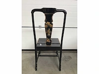 Chinese lacquerware black gold desk with chair - afbeelding 17 van  31