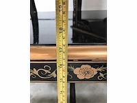Chinese lacquerware black gold desk with chair - afbeelding 25 van  31