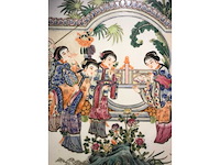 Chinese porcelain tile in beautiful frame. - afbeelding 6 van  14