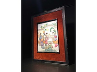 Chinese porcelain tile in beautiful frame. - afbeelding 5 van  14