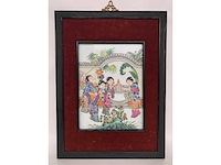 Chinese porcelain tile in beautiful frame. - afbeelding 7 van  14