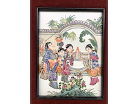 Chinese porcelain tile in beautiful frame. - afbeelding 8 van  14