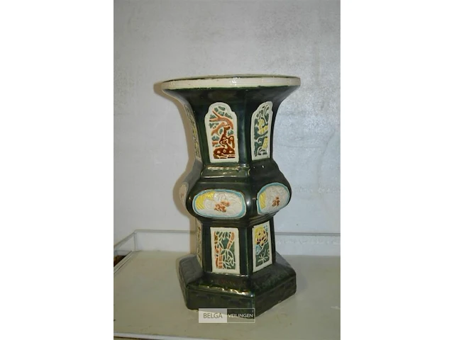 Chinese tuinzuil vogels en bloemen 50x31cm - afbeelding 1 van  3
