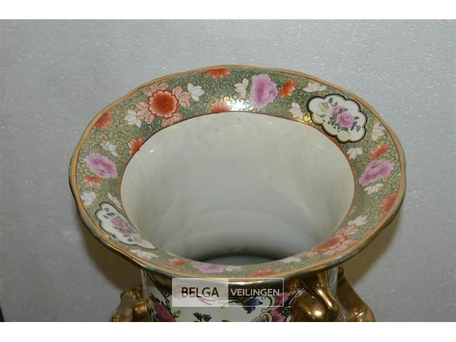 Chinese vaas bloemenmotief 78x34cm - afbeelding 2 van  6