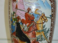 Chinese vaas h=62 cm ( krijgers te paard) - afbeelding 3 van  4