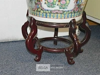 Chinese vaas h=90cm ø43cm met houten voet - afbeelding 5 van  8