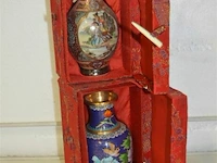 Chinese vaas satsuma in rond doosje h=±17cm - afbeelding 2 van  4