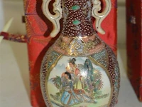 Chinese vaas satsuma in rond doosje h=±17cm - afbeelding 3 van  4