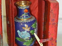 Chinese vaas satsuma in rond doosje h=±17cm - afbeelding 4 van  4