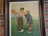 Chromolitho 'de cigarsmokers in volendam'