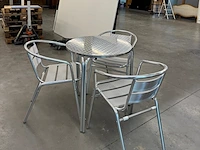 Chroom - alutafel met 3 stoelen - afbeelding 4 van  4