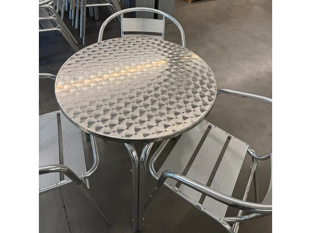 Chroom - alutafel met 3 stoelen - afbeelding 3 van  4
