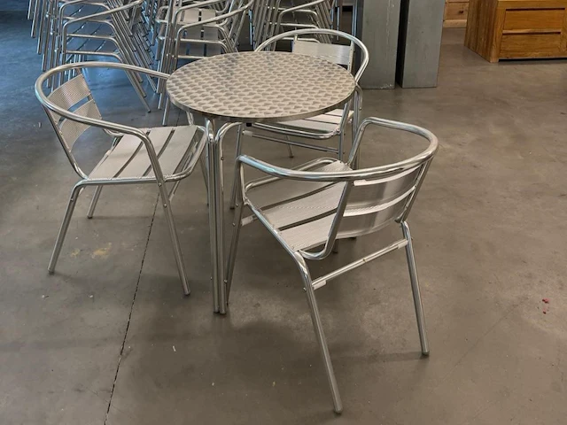 Chroom - alutafel met 3 stoelen - afbeelding 1 van  4