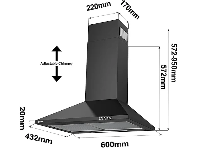 Ciarra cbcb6201 afzuigkap - afbeelding 3 van  5