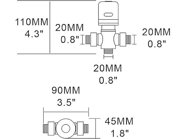 Ciencia g1 / 2 thermostatische 3-wegkraan - afbeelding 2 van  4