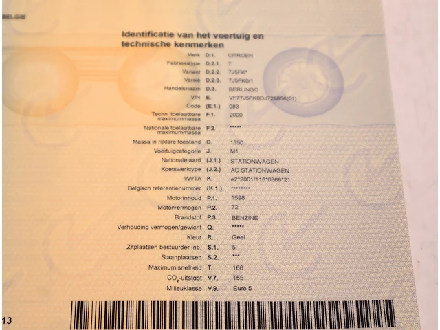 Citroen berlingo – vf77j5fk0dj728858 – 2013 - afbeelding 8 van  8
