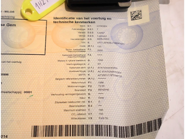 Citroen berlingo – vf77j5fk0ej746043 – 2014 - afbeelding 8 van  17