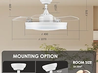 Cjoy plafondventilator met licht (107 cm) - afbeelding 3 van  7