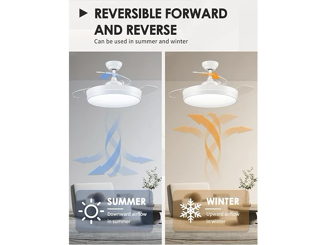 Cjoy plafondventilator met licht (107 cm) - afbeelding 4 van  7