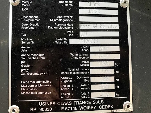 Claas - quadrant 5200rc td - balenpers - 2017 - afbeelding 2 van  11