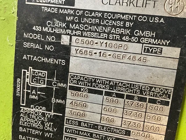 Clark vorkheftruck - afbeelding 11 van  20