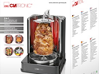 Clatronic dvg 3686 - verticale multi grill - gyrosgrill - kebabgrill - afbeelding 7 van  8