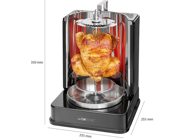 Clatronic dvg 3686 - verticale multi grill - gyrosgrill - kebabgrill - afbeelding 8 van  8